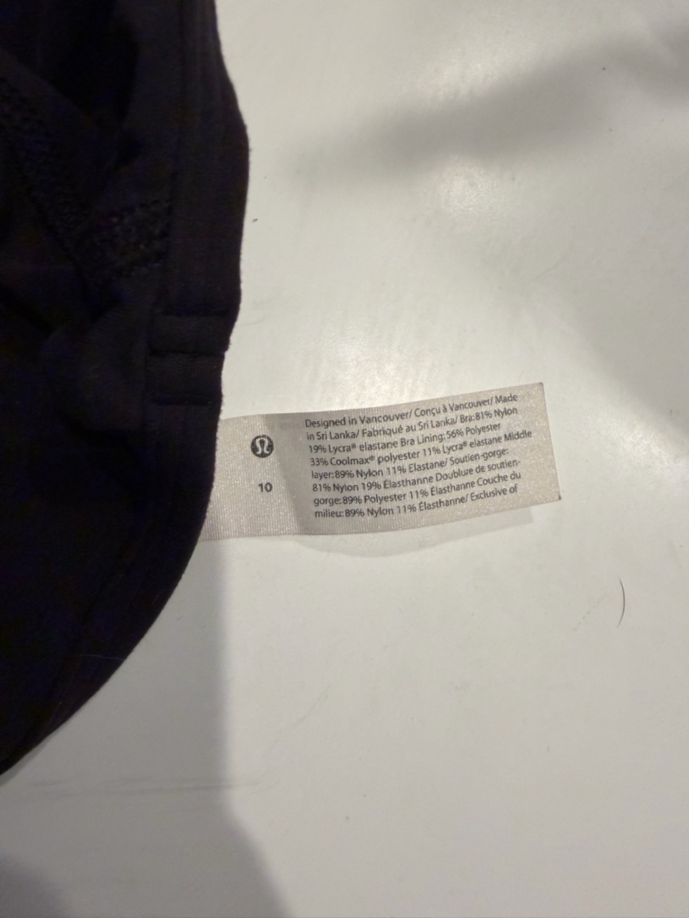 Lululemon High Neck Racerback Sports Bra Black Size 10 - Low Impact Yoga - Picture 4 of 4